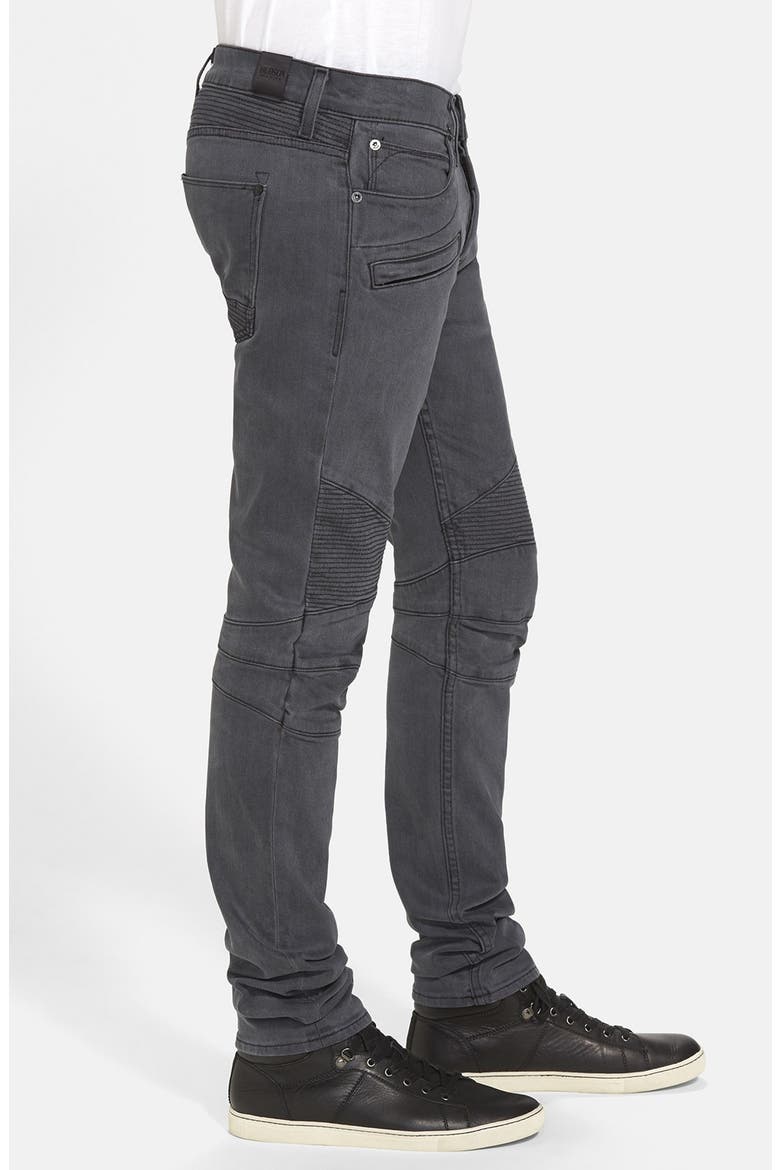 'Blinder' Skinny Fit Moto Jeans, Alternate, color, ABYSS