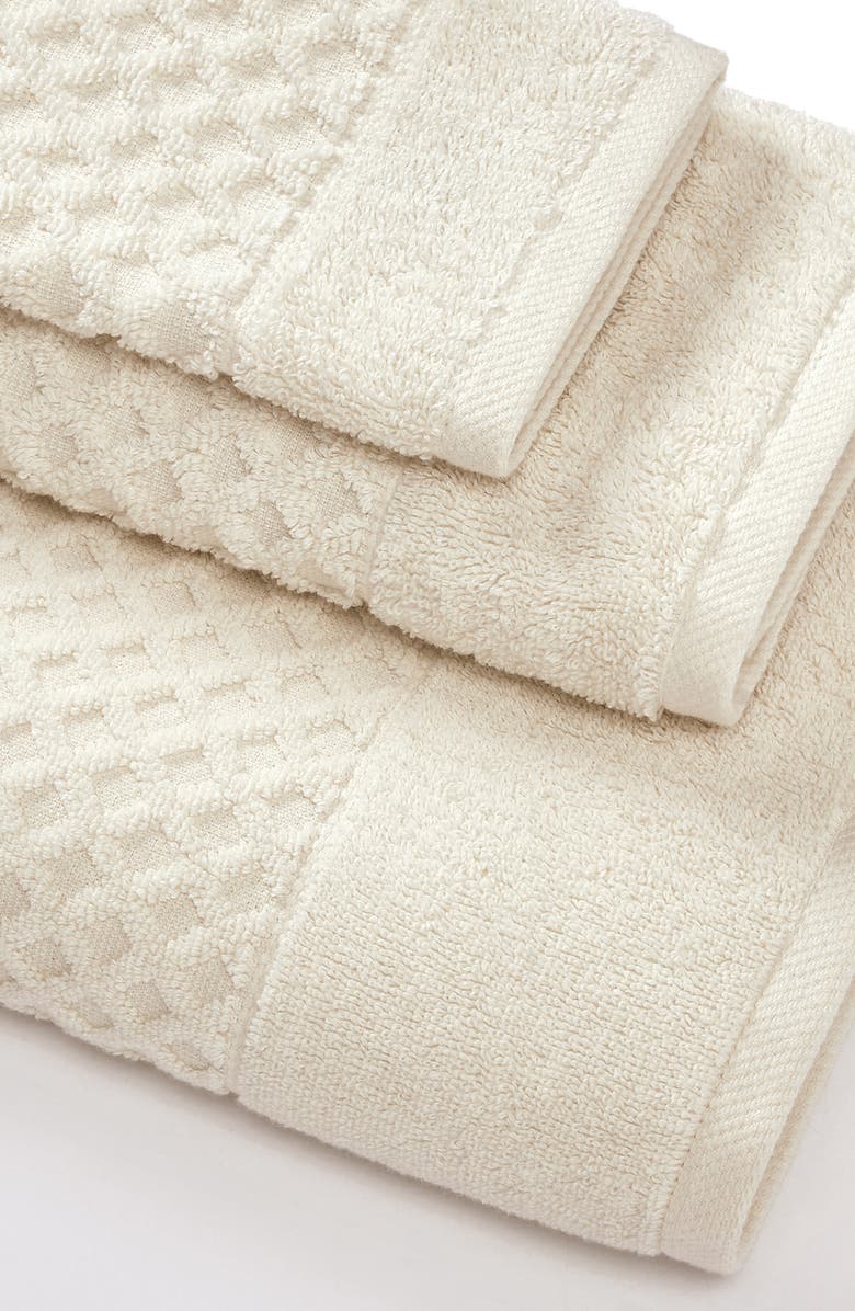 Woven & Weft 2-Pack Diamond Cotton Bath Sheets, Alternate, color, Oatmeal