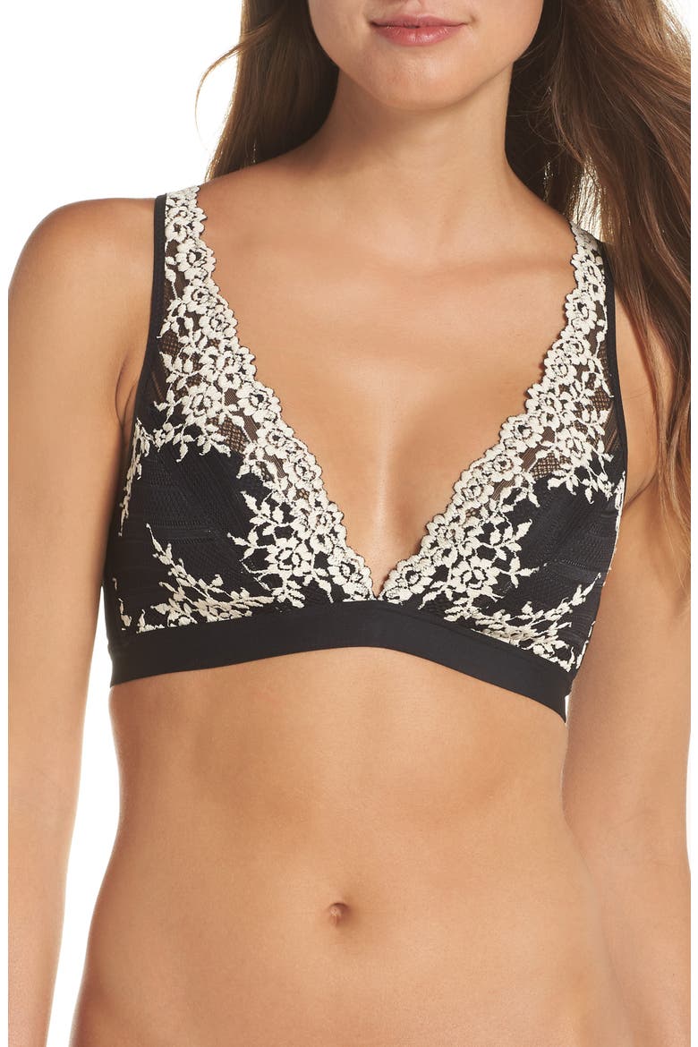 Embrace Lace® Wire Free Bralette, Main, color, BLACK