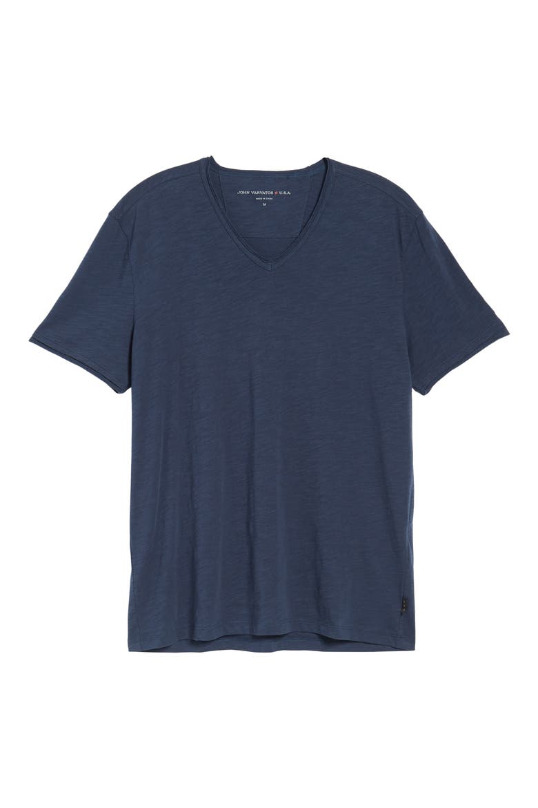 Slim Fit Slub Jersey V-Neck T-Shirt, Alternate, color, OILED BLUE