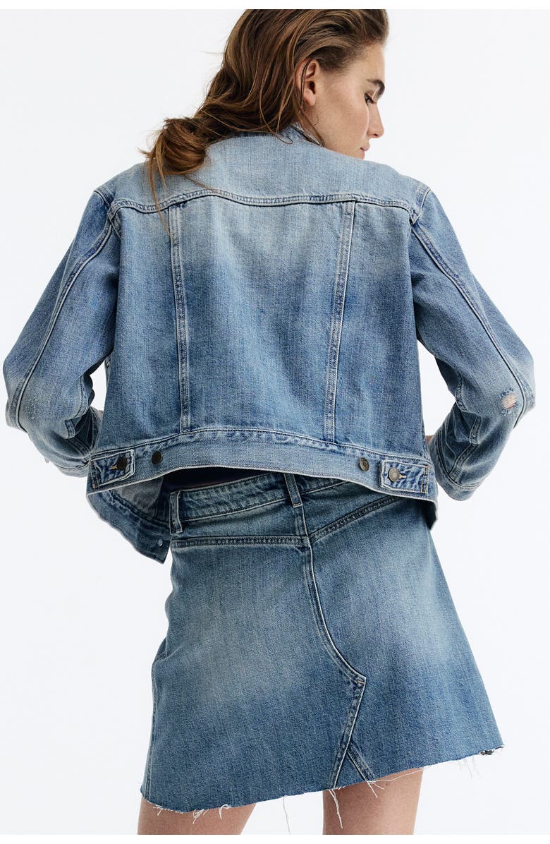H&M A-line Denim Skirt, Alternate, color, Light Denim Blue