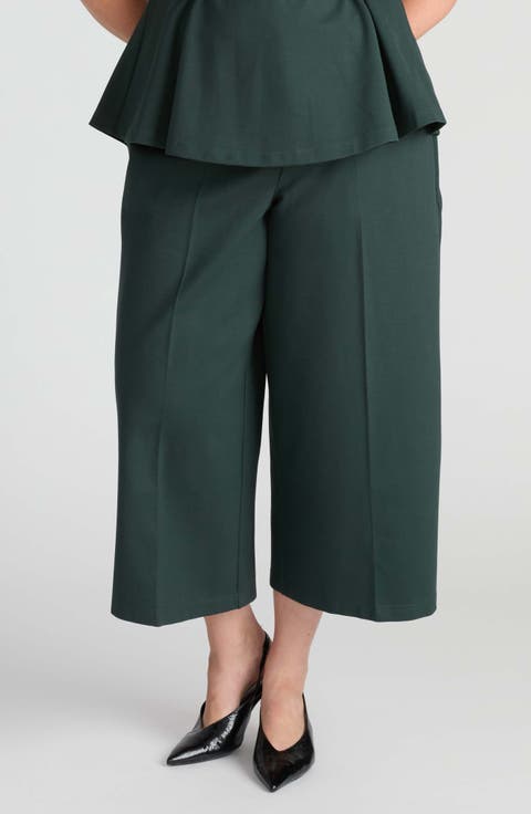 Wide Leg Ponte Crop Pants