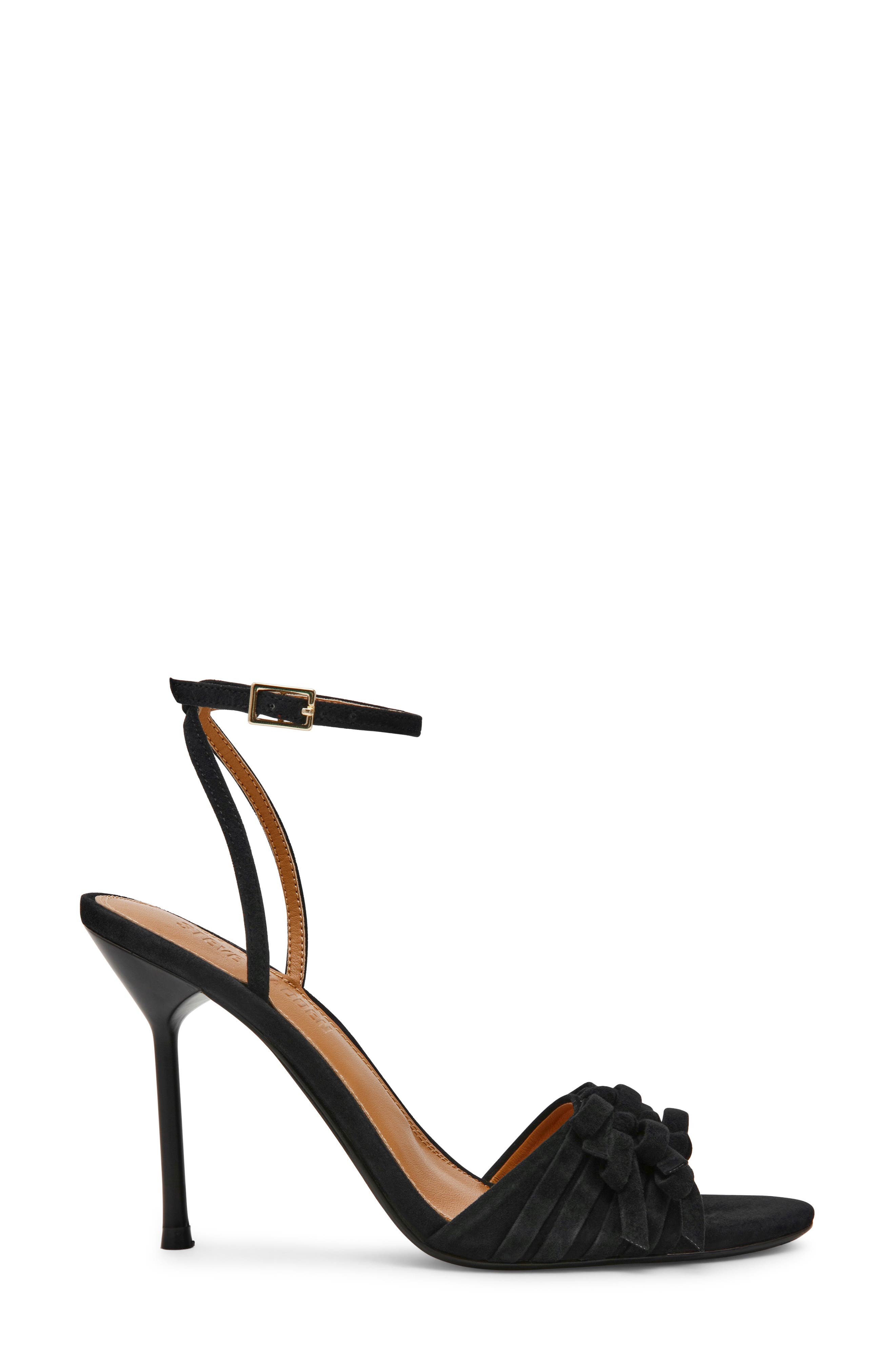 Steve Madden Porsha Ankle Strap Sandal, Alternate, color, Black Suede