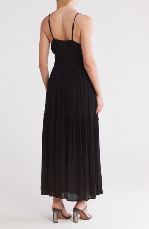 By Design Alita Crinkled Gauze Maxi Dress In Black