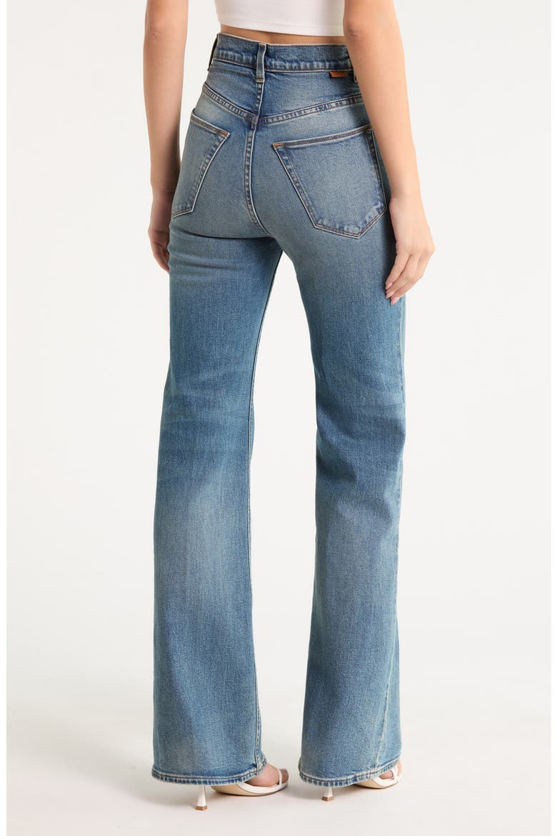 The Crease High Waist Flare Leg Jeans, Alternate, color, CLASSIC DARK