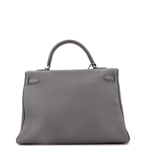 Pre-owned Hermes Hermes Kelly Handbag Grey Togo With Palladium Hardware 35 In Gray