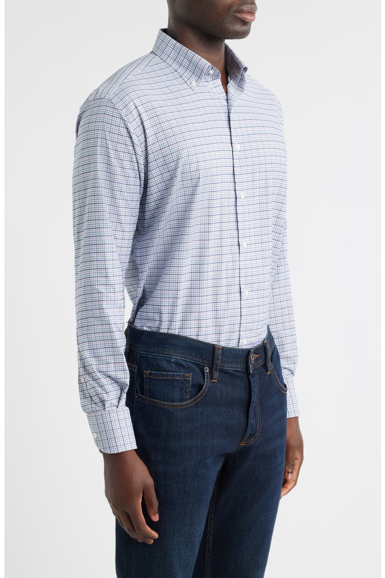 Leavenworth Check Performance Twill Button-Down Shirt, Alternate, color, BLUE HAZE