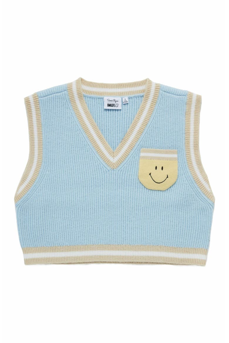 Smiley® Wimbeldon Knit Vest, Alternate, color, BABY BLUE