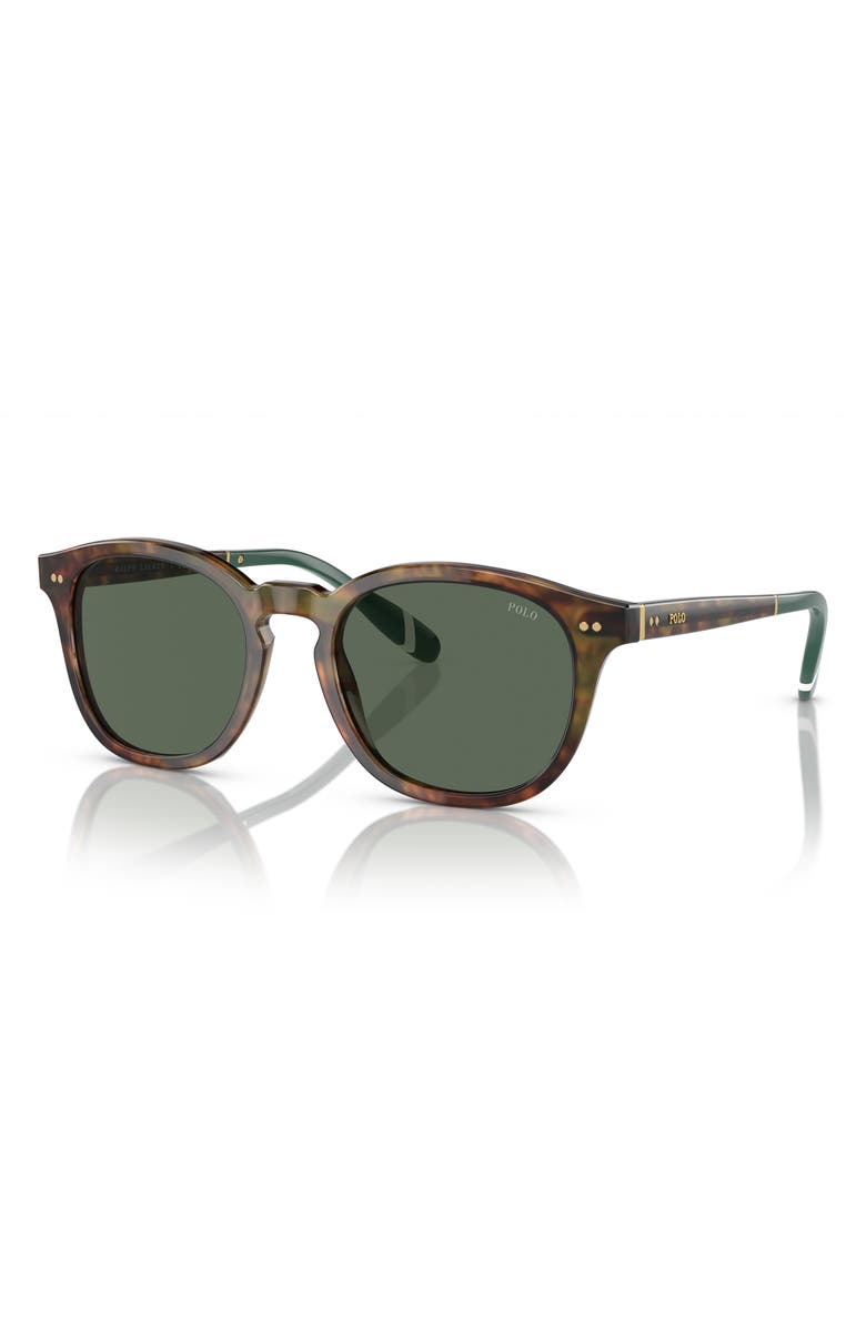 Polo Ralph Lauren 52mm Phantos Sunglasses, Alternate, color, Shiny Brown Tortoise / Green