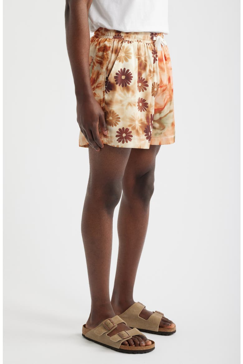 Daisy Colorblock Shorts, Alternate, color, ORANGE