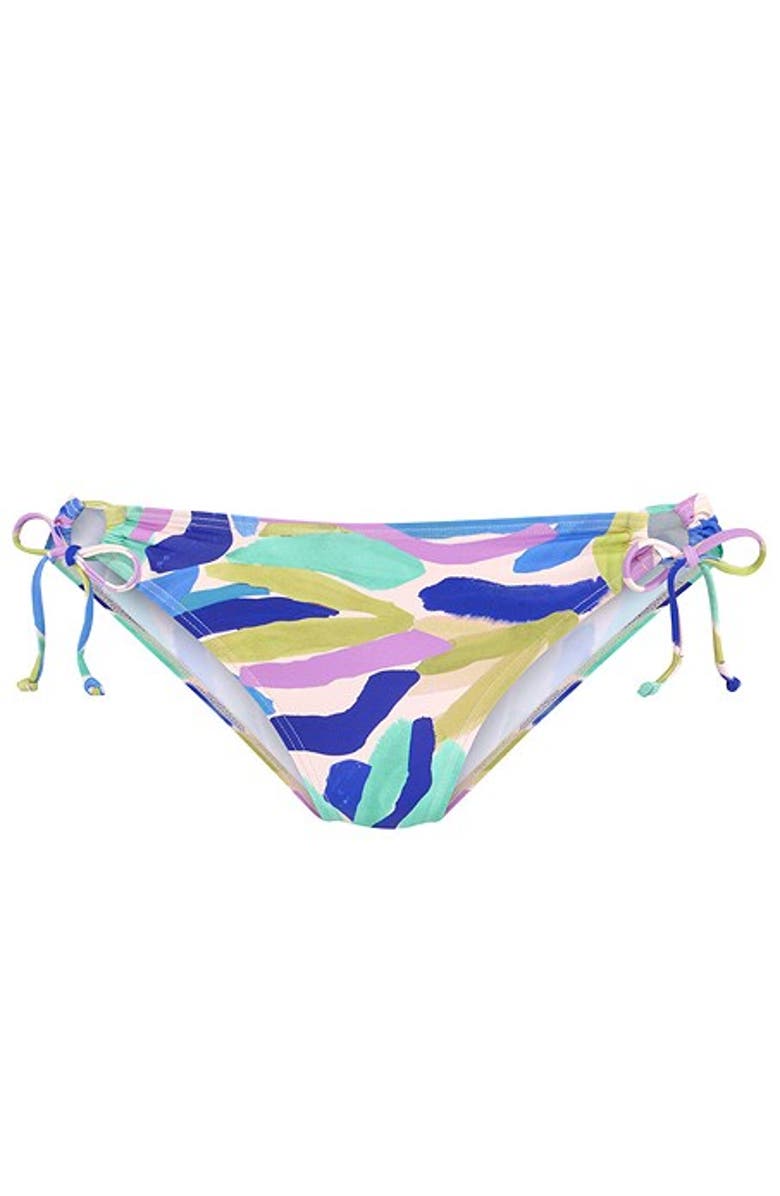 LASCANA Women's Brushstroke Print Classic Bikini Bottom, Alternate, color, Blue Multi
