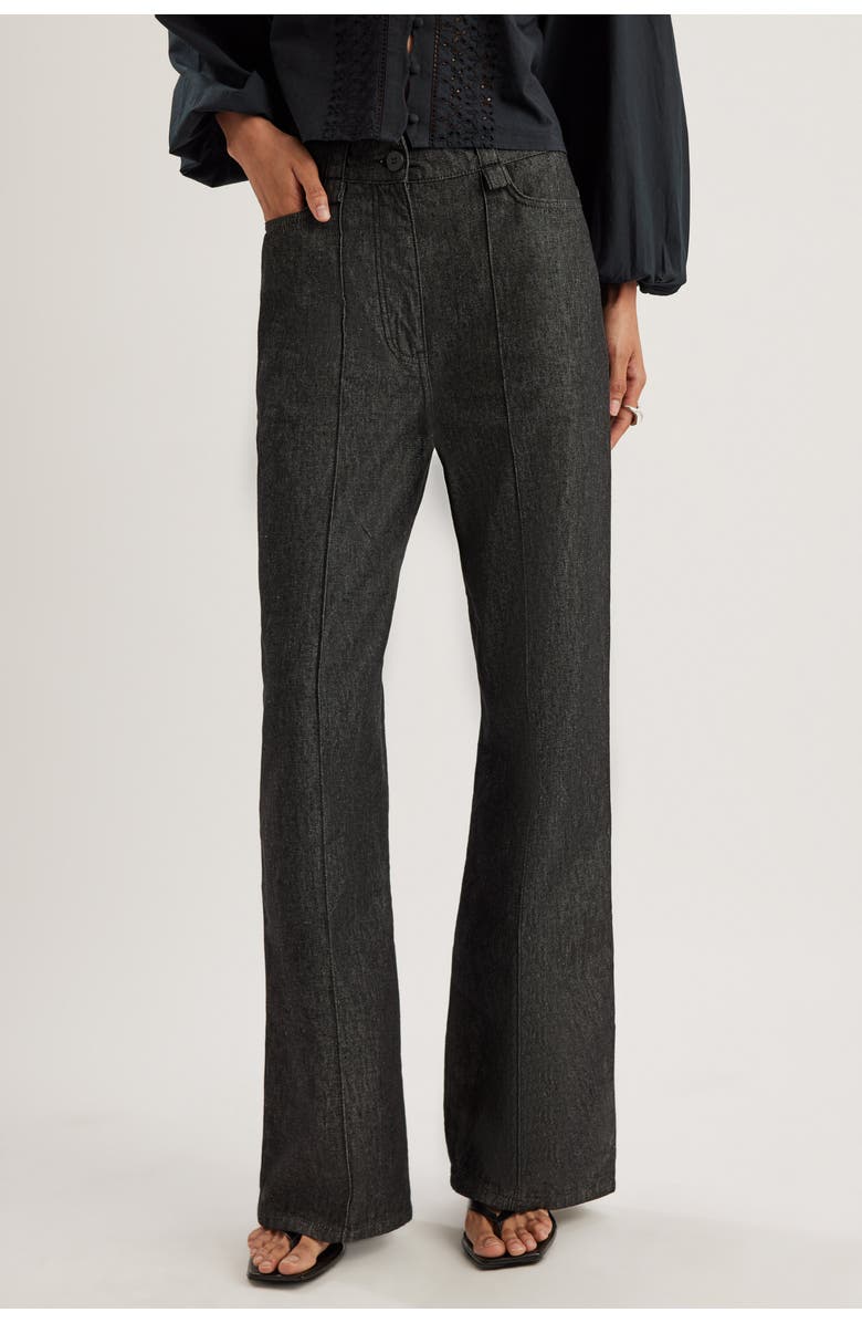 Merlette Egan Denim Trouser, Alternate, color, Black Wash