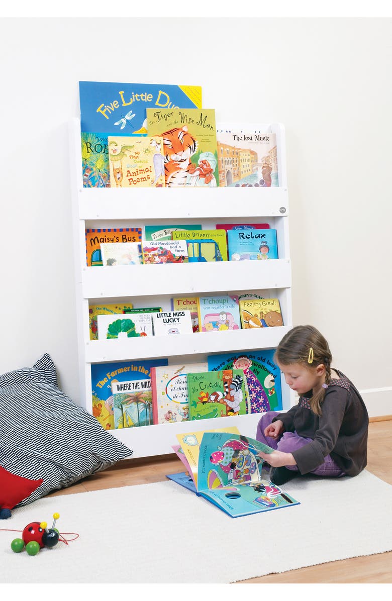 Tidy Books Slim White Bookcase, Alternate, color,