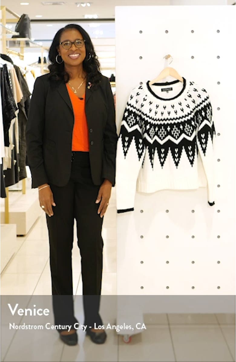 Fair Isle Crewneck Crop Sweater, sales video thumbnail