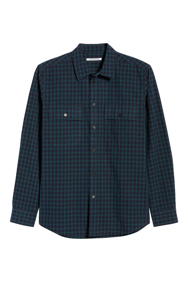 Avenir Flannel Check Shirt, Alternate, color, NAVY