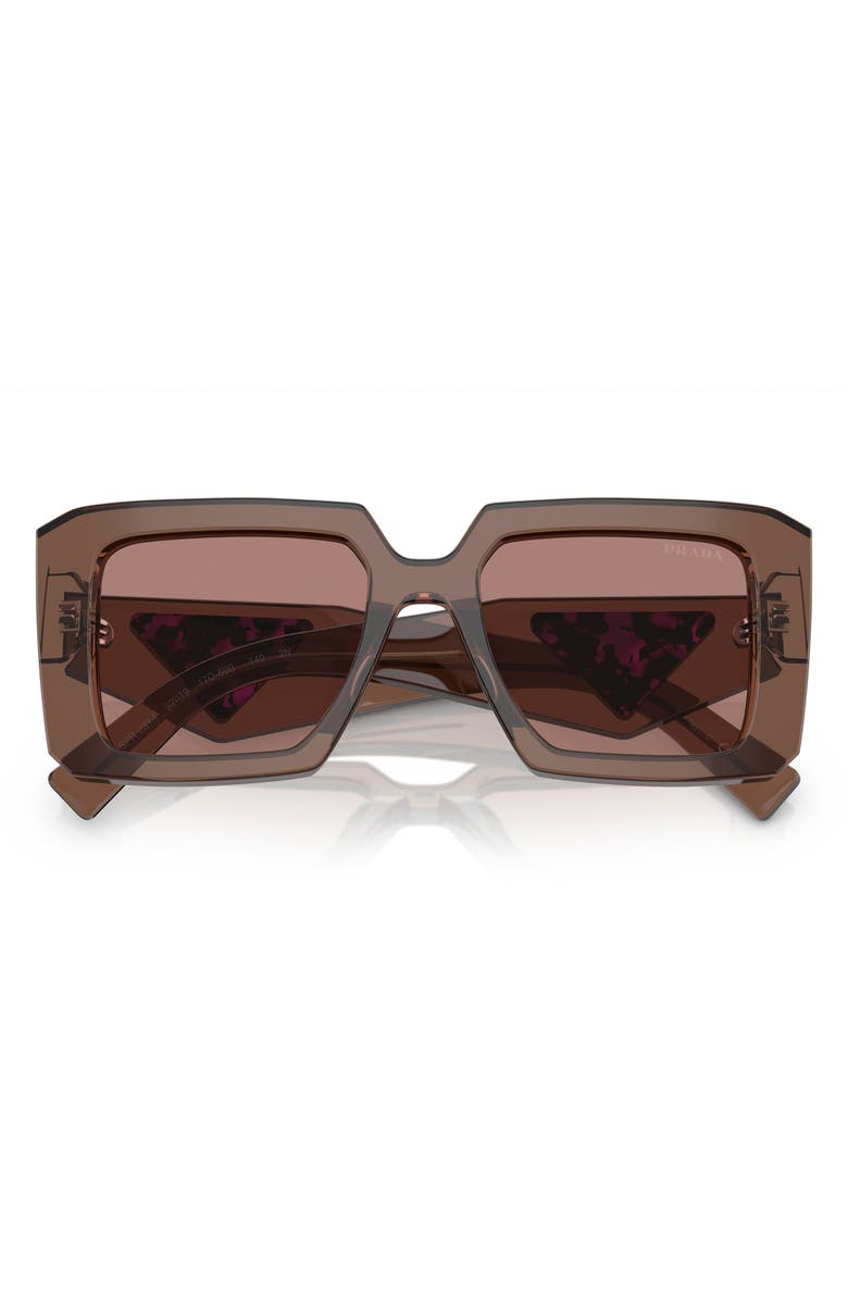 Prada 56mm Square Sunglasses, Alternate, color, Lite Brown