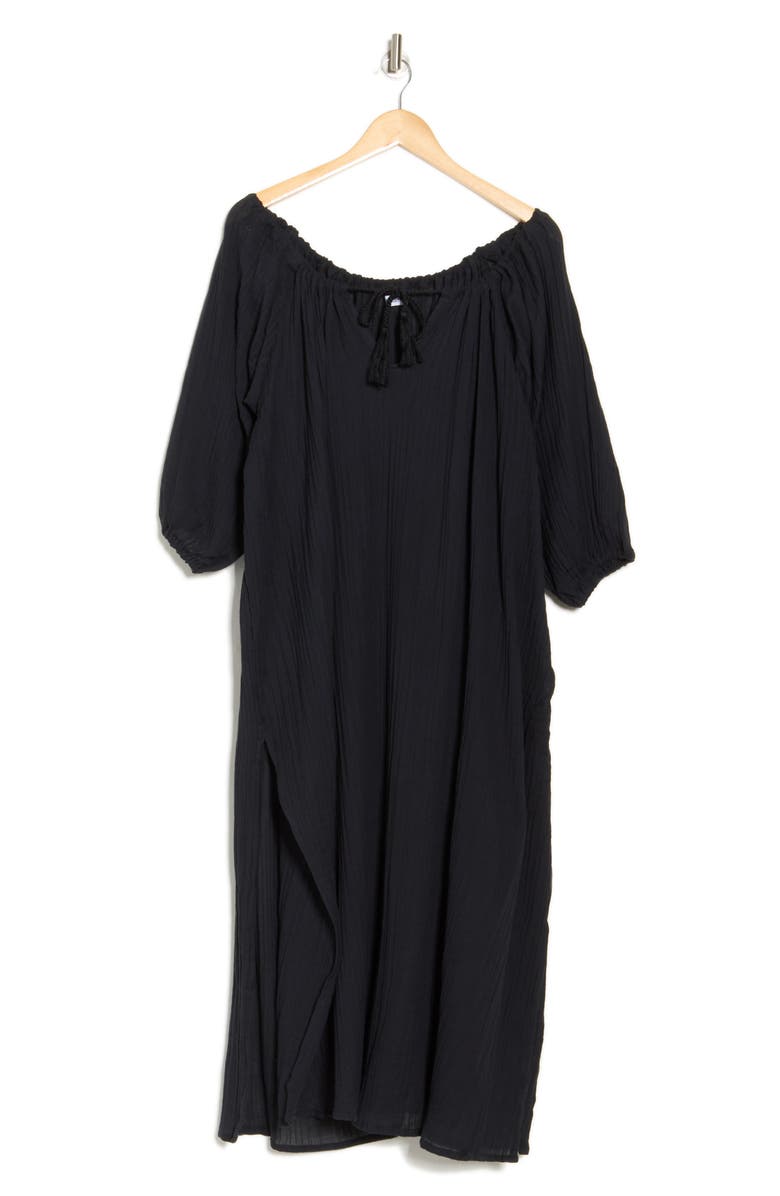 Vitamin A<sup>®</sup> Costa Organic Cotton Cover-Up Caftan, Alternate, color, Black