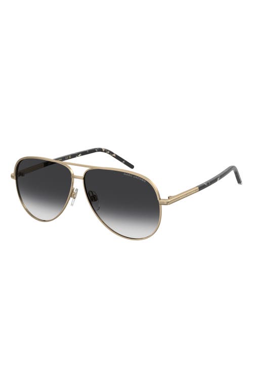 Marc Jacobs 61mm Gradient Pilot Sunglasses In Gold Black/dark Grey Sf