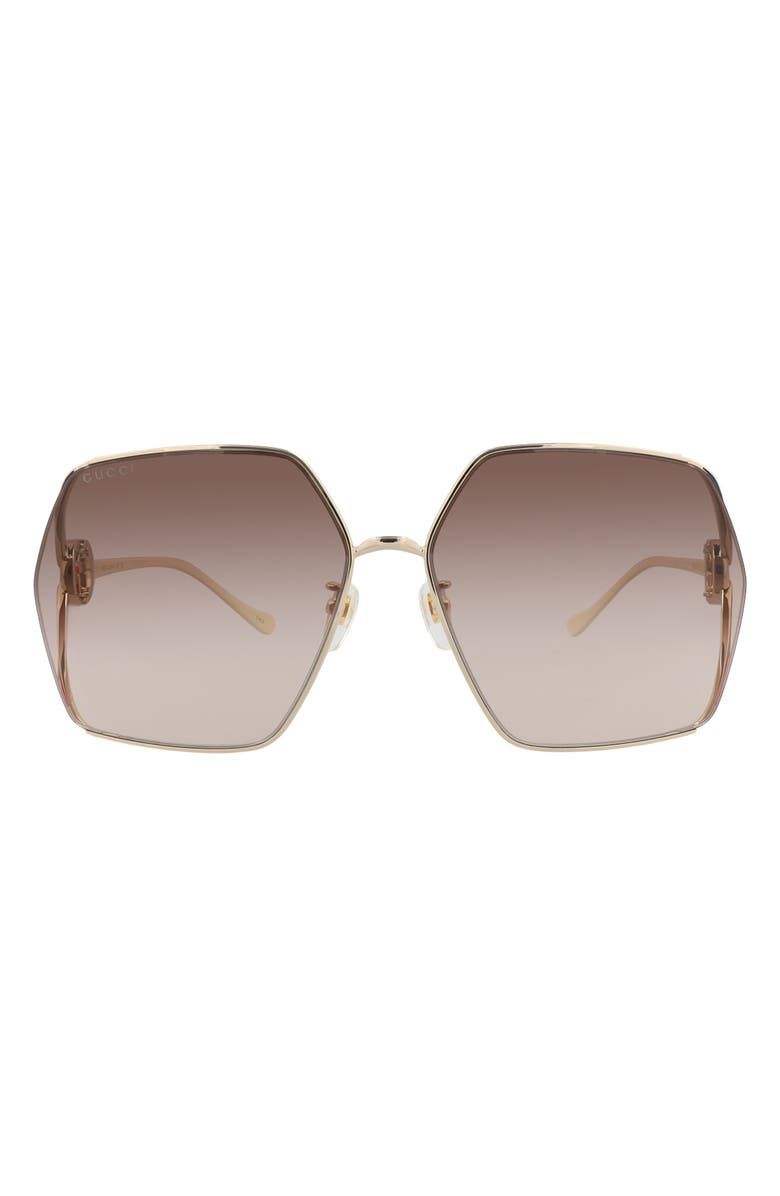 Gucci 64mm Oversize Square Sunglasses, Main, color,