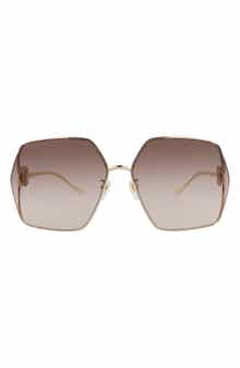 Gucci 64mm Oversize Square Sunglasses