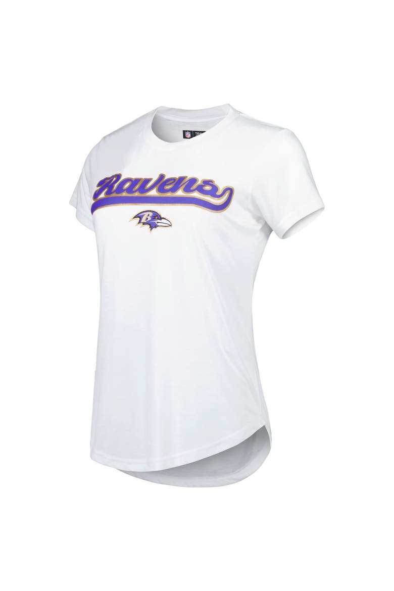 Women's Concepts Sport White/Charcoal Baltimore Ravens Sonata T-Shirt & Leggings Sleep Set, Alternate, color, White