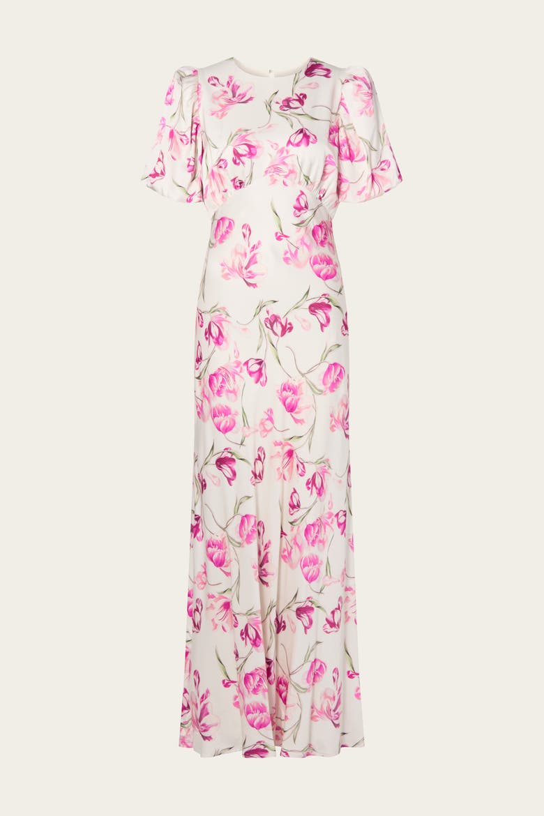 Freja Pouf Sleeve Maxi Dress, Alternate, color, Tulip Pink