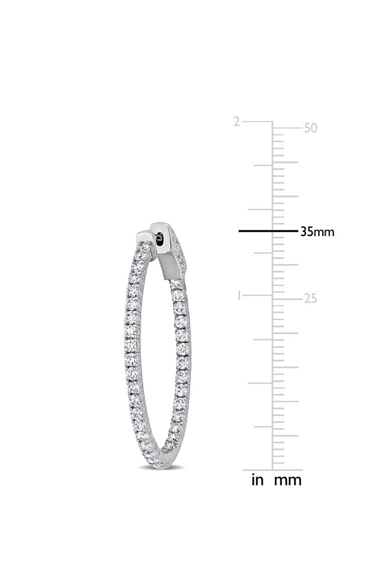 1-3/4 CTW Diamond Hoop Earrings 14k Gold, Alternate, color, 14k White Gold