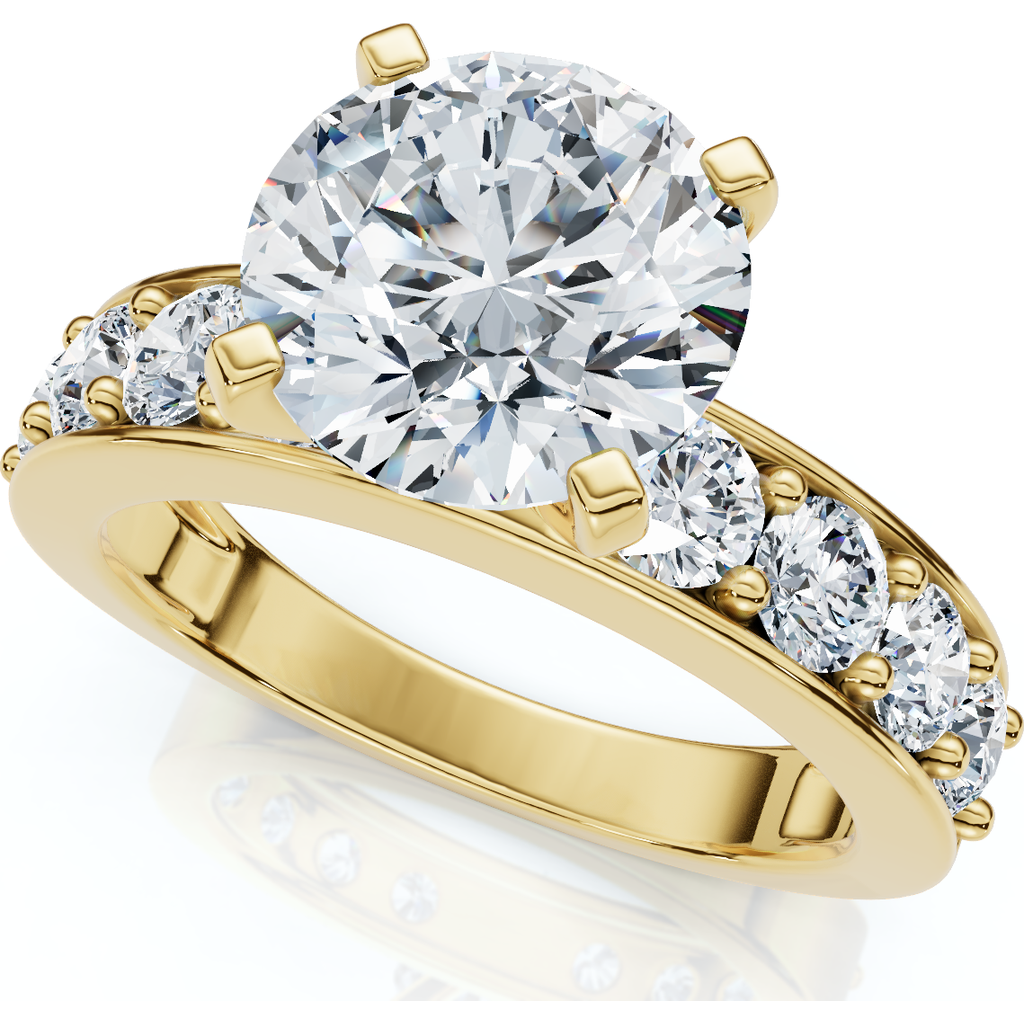 Bliss Diamond Certified 2.90ct Round Diamond Engagement Ring 14k Gold Or Platinum Lab Grown In 14k Yellow Gold