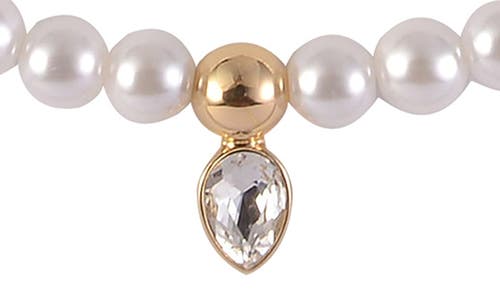 Laundry By Shelli Segal Crystal Faux Pearl Necklace In Gold