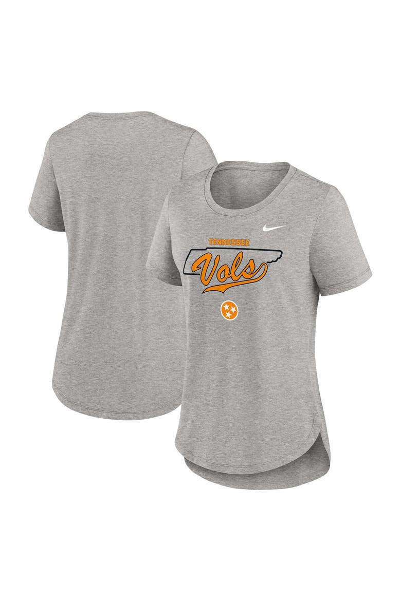 Women's Nike Heather Gray Tennessee Volunteers Local Campus Location Mantra Tri-Blend T-Shirt, Main, color, Heather Gray