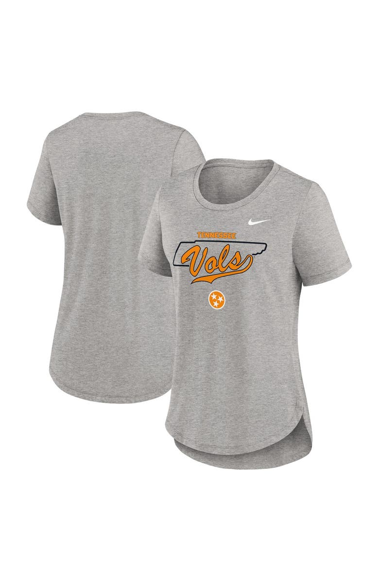 Nike Women's Nike Heather Gray Tennessee Volunteers Local Campus Location Mantra Tri-Blend T-Shirt, Main, color, Heather Gray