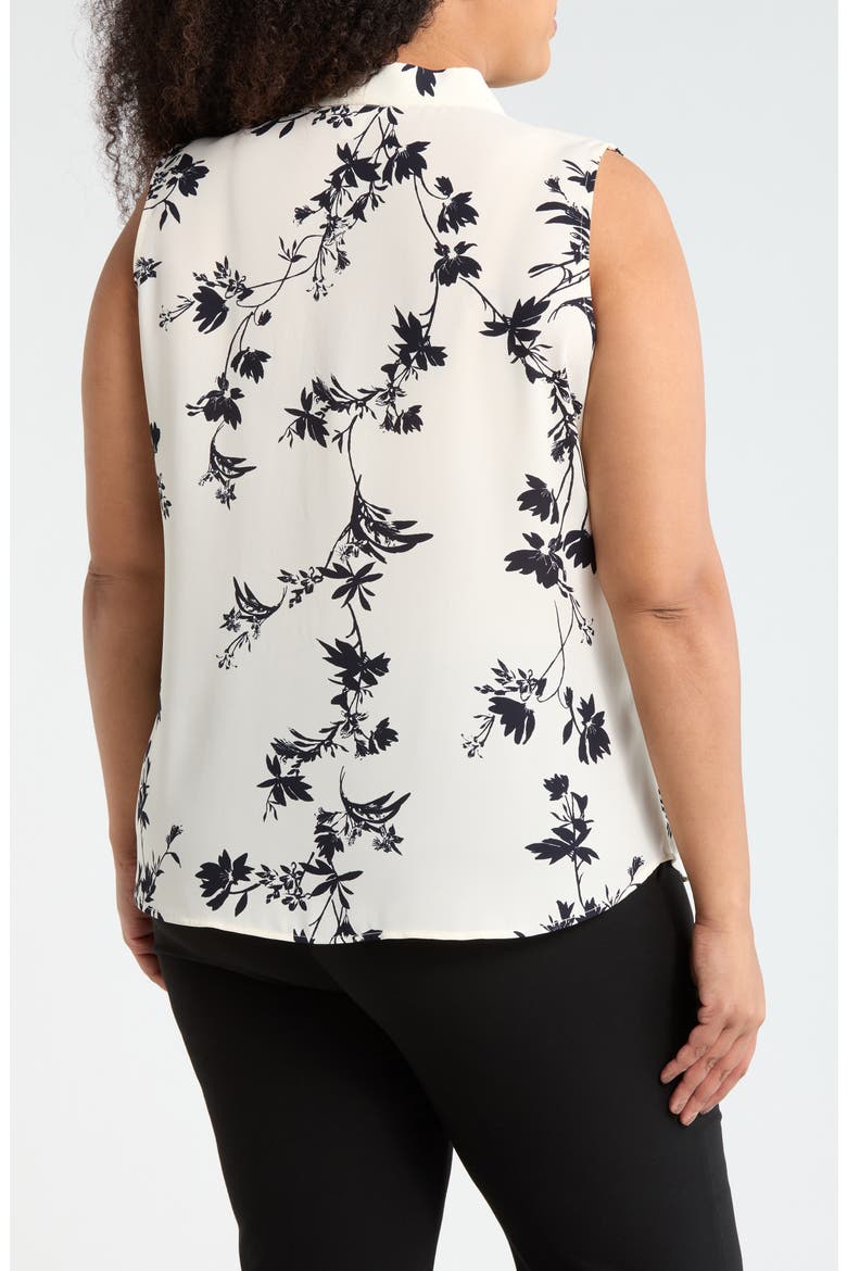 V-Neck Shell, Alternate, color, IVORY- NAVY AVA BOTANICAL