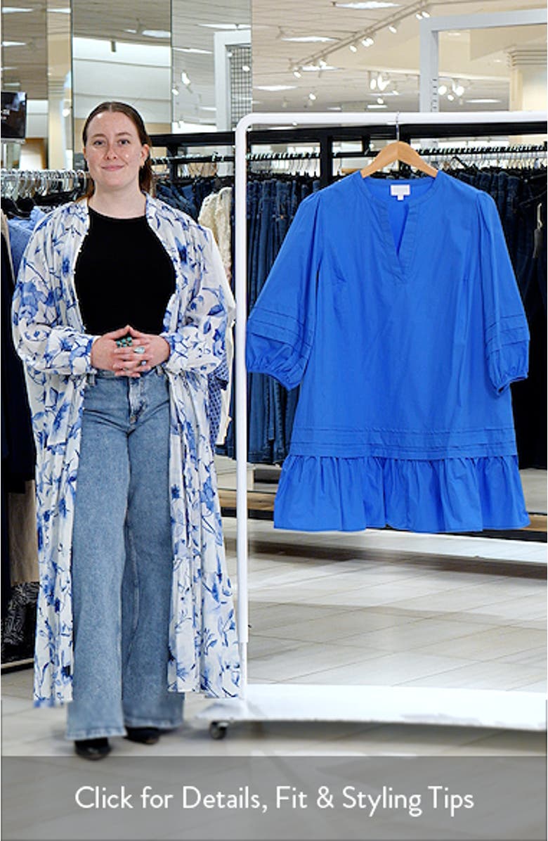 Velma Ruffle Cotton Shift Dress, sales video thumbnail
