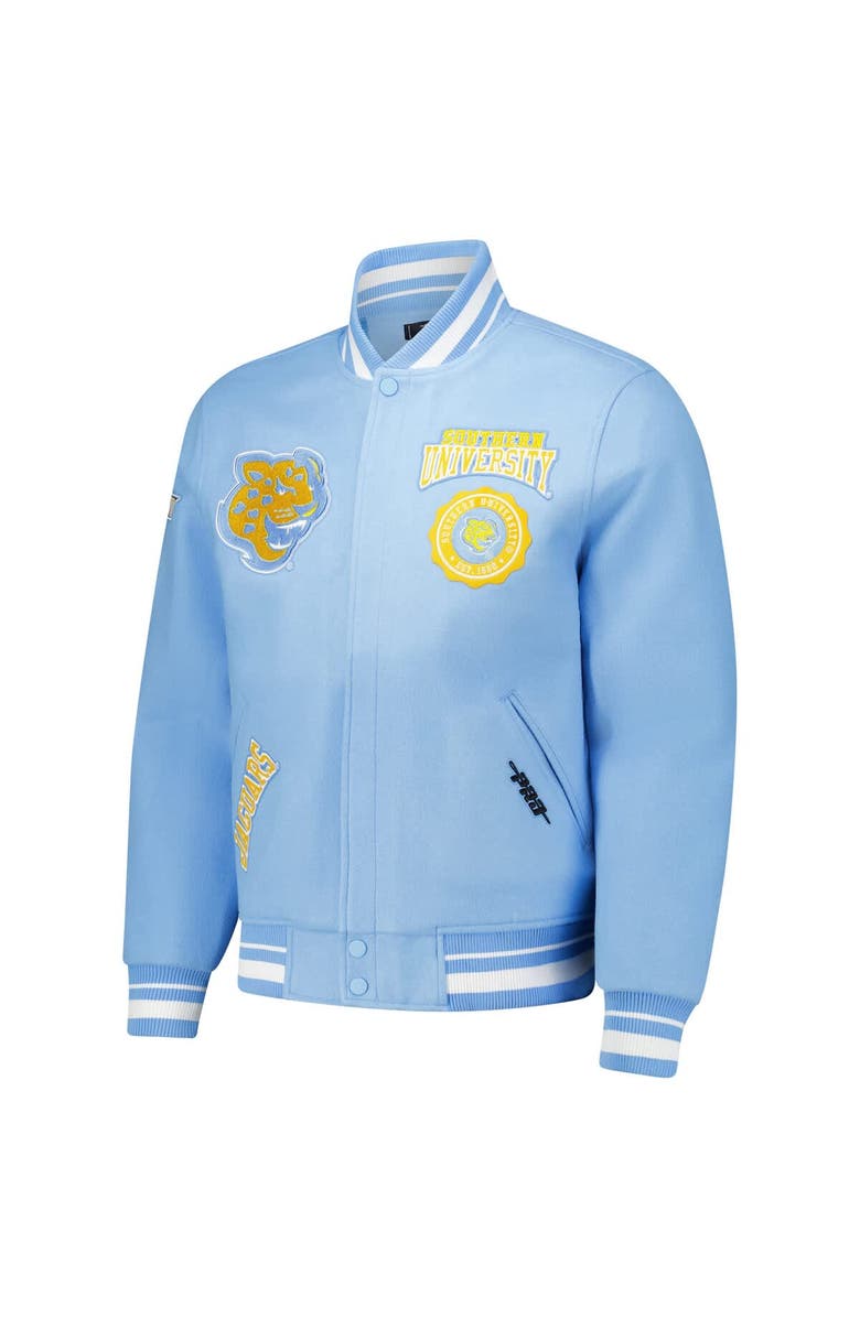 PRO STANDARD Men's Pro Standard Light Blue Southern University Jaguars Crest Wool Full-Zip Jacket, Alternate, color, Light Blue