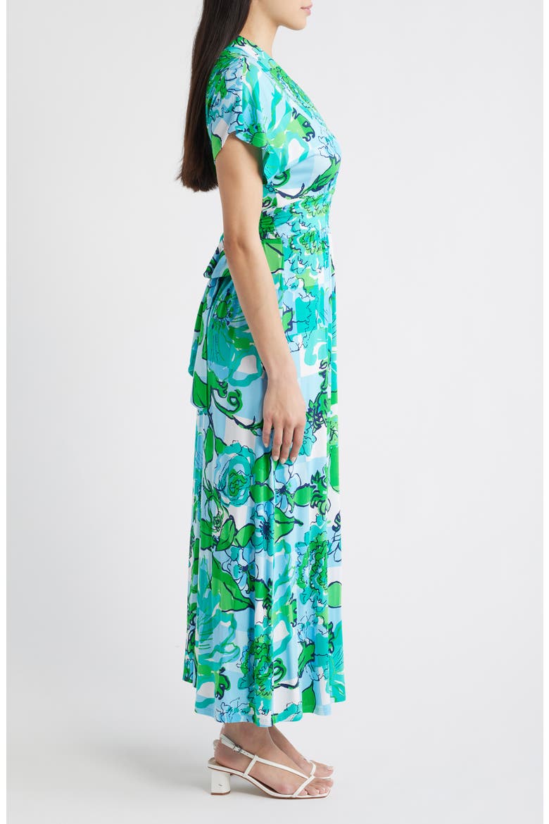 Keenan Floral Maxi Dress, Alternate, color, CAPRI BLUE ROUSSEAUS ROSES