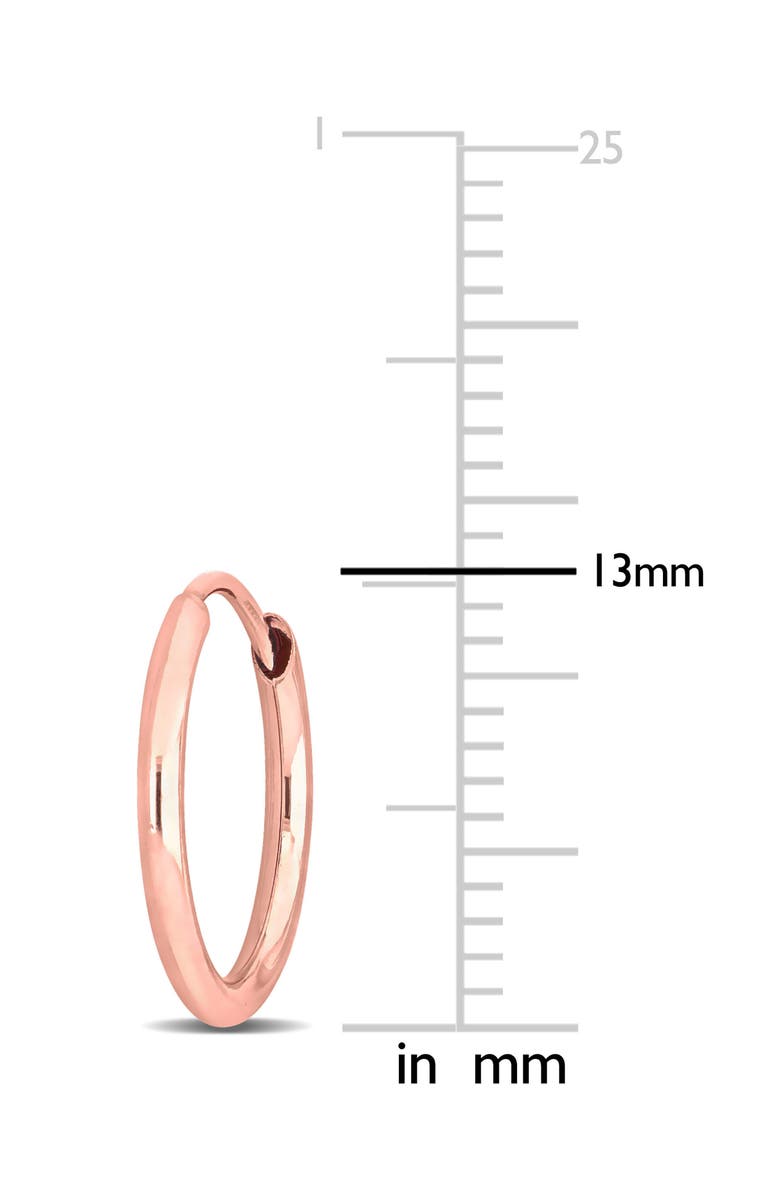 DELMAR 14K Rose Gold 13mm Hoop Earrings, Alternate, color, Rose