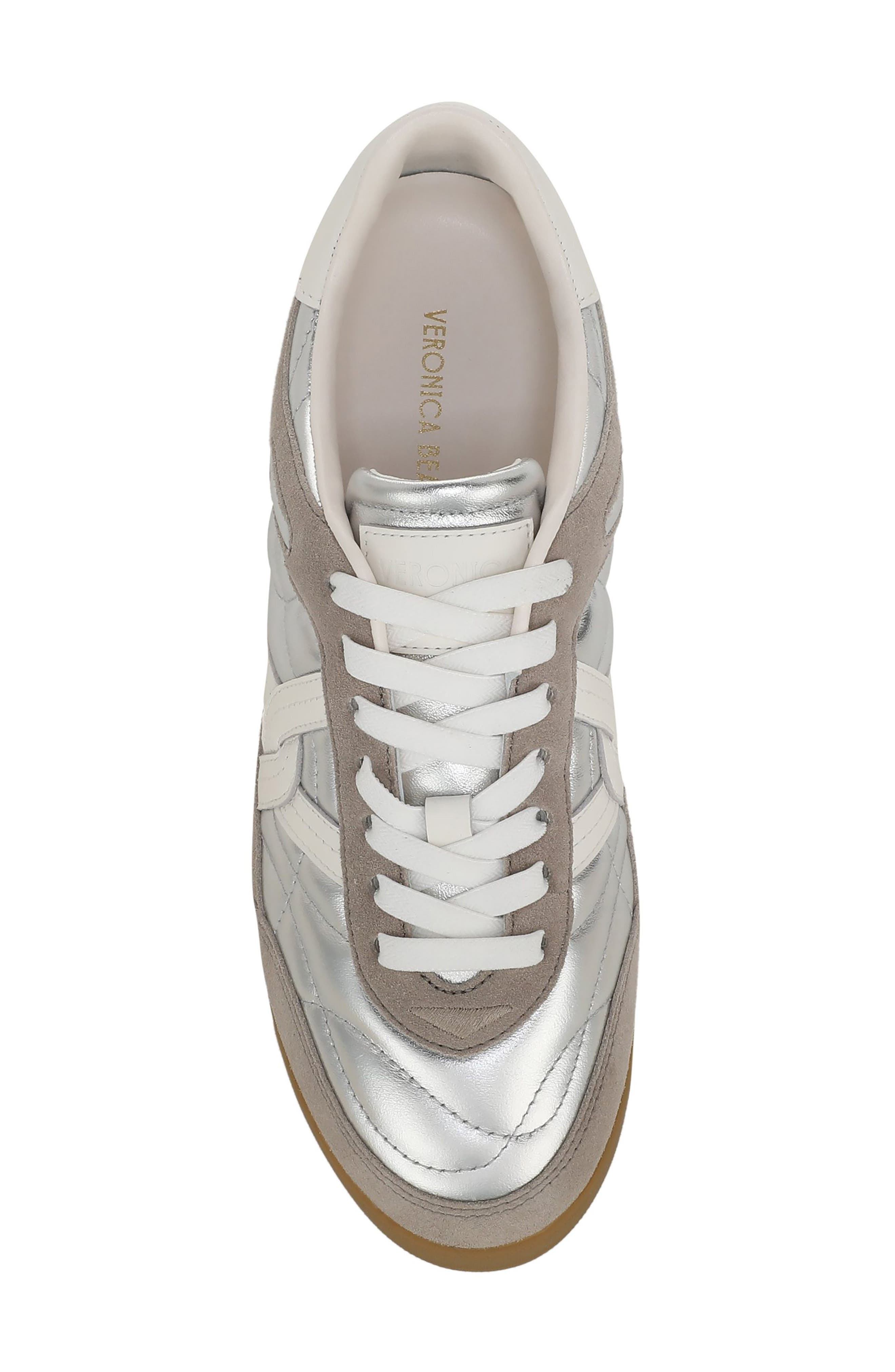 Veronica Beard Natalia Sneaker, Alternate, color, Silver/ Grey Suede