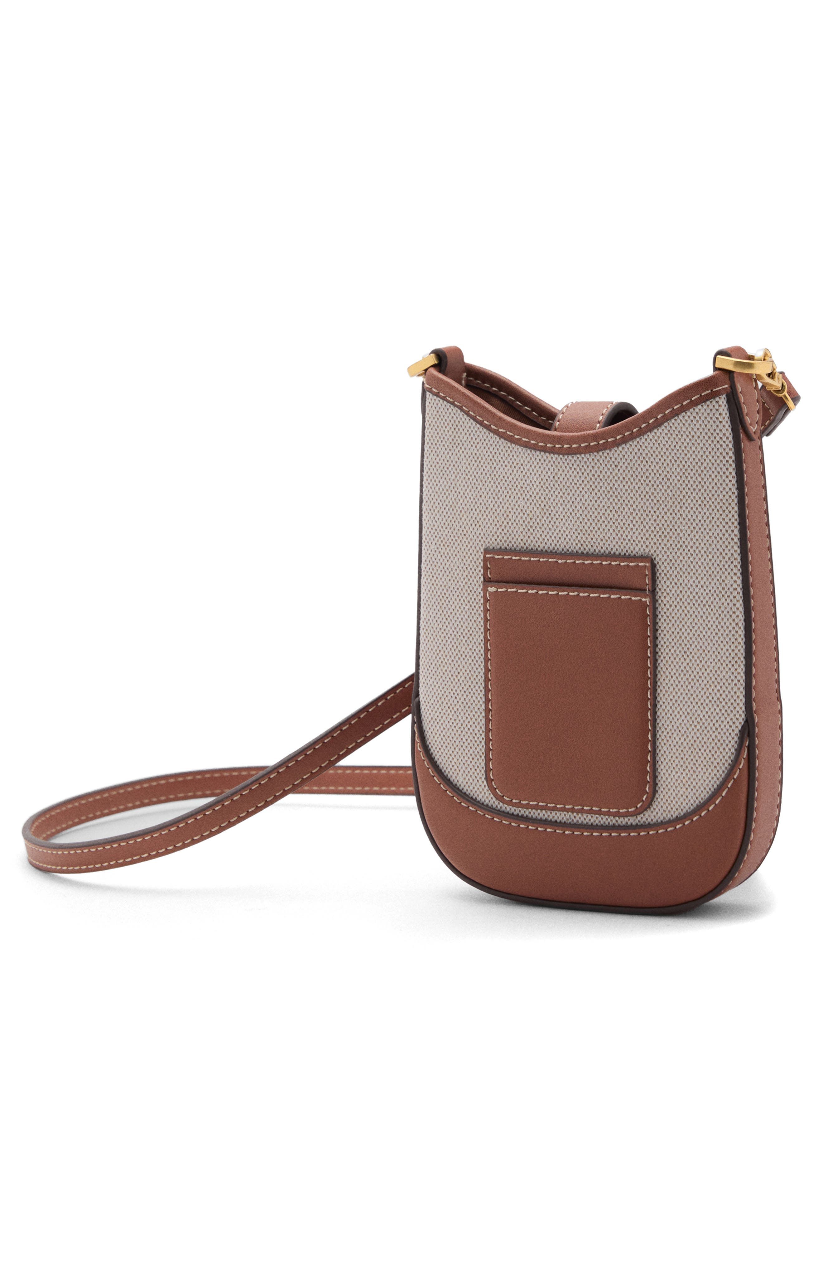 MANGO Canvas Phone Crossbody Bag, Alternate, color, 