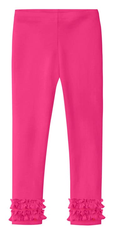 Girls Soft 100% Cotton Ruffle Leggings