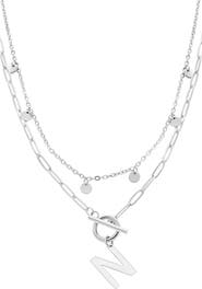 Adornia Toggle Initial Pendant Layered Necklace