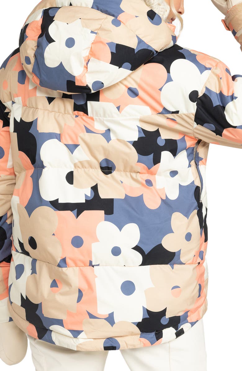 Roxy Alofted Water Resistant Hooded Puffer Jacket, Alternate, color, Wild Wind