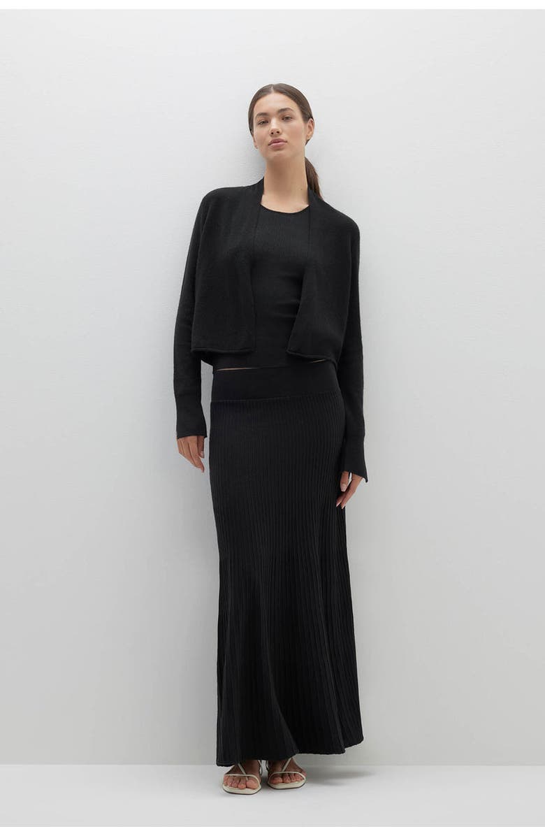 NAKED CASHMERE Juno Cropped Cashmere Cardigan, Main, color, Black