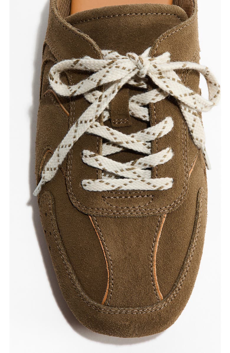 H&M Suede Trainer-style Mules, Alternate, color, Dark Khaki Green