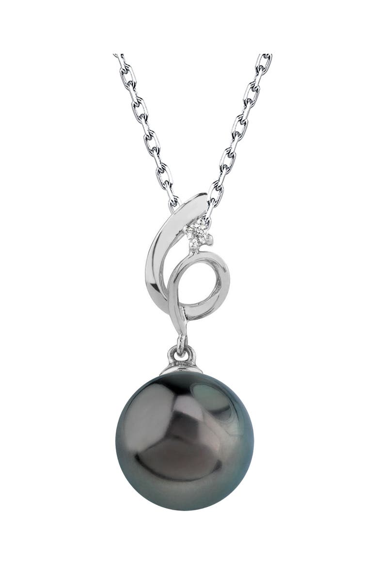 The Pearl Source Tahitian South Sea Pearl & Diamond Symphony Pendant, Main, color, White Gold