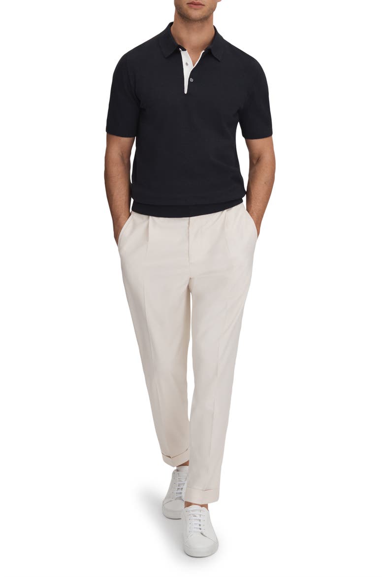 Finch Heathered Polo Sweater, Alternate, color, INDIGO BLUE