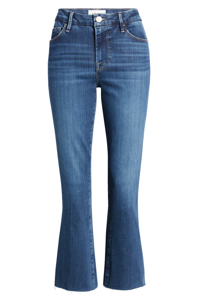 FRAME Le Crop Mini Bootcut Raw Hem Jeans, Alternate, color, Lupine