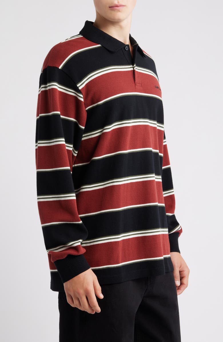 Carhartt Work In Progress Malone Long Sleeve Cotton Rubgy Shirt, Alternate, color, Malone Stripe Dark Brick