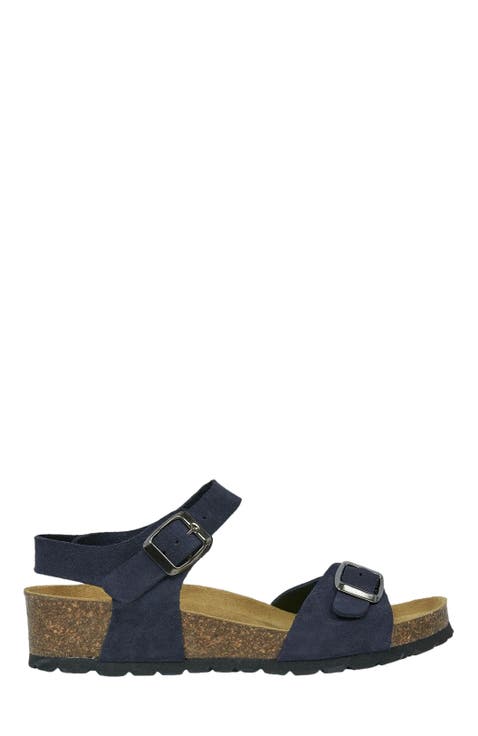 Low Wedge Dbl Buckle Sandal
