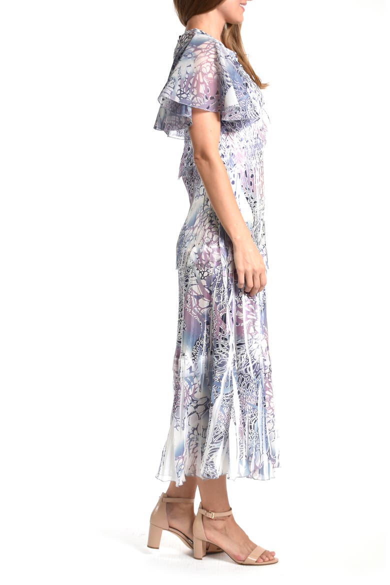 Flutter Sleeve Dress, Alternate, color, AQUA ANIMAL