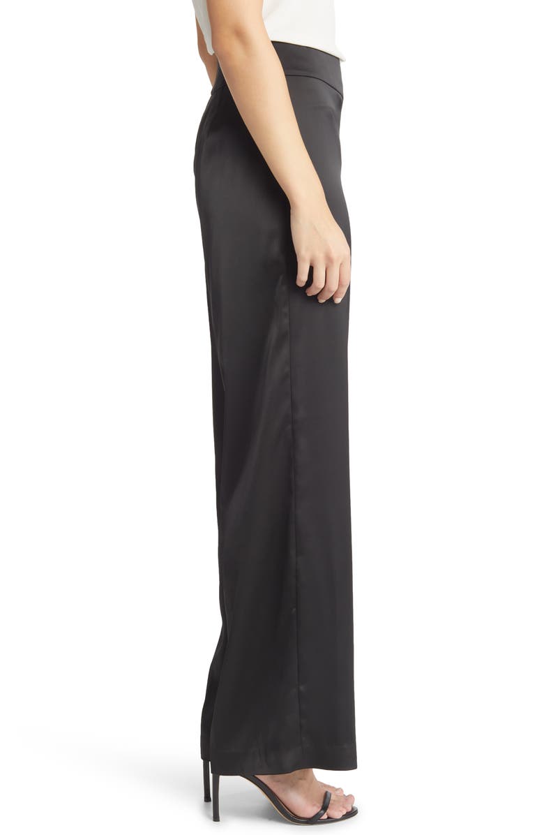Anne Klein High Waist Wide Leg Satin Pants, Alternate, color,